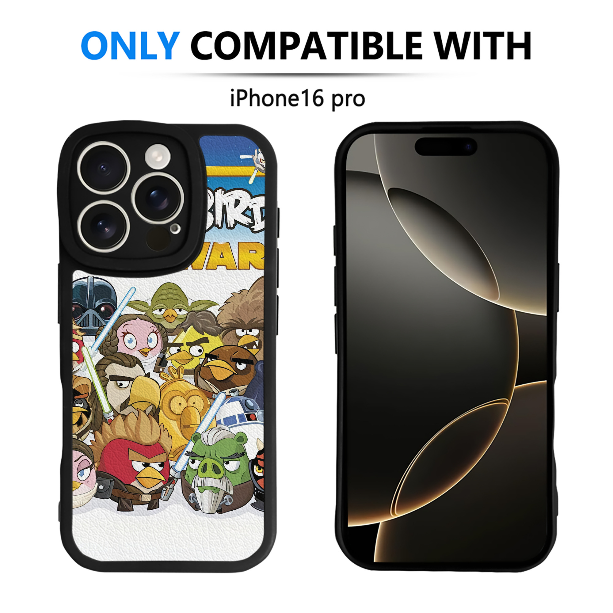 （画像用） Angry Birds アングリーバード 【iPhone 16シリーズ対応】シリコンスマホケース（レザー調） 材質：シリコン
